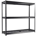 Atlas Shelving 3-Tier 77"x24"x72" 7500lbs Heavy Duty Steel Shelving Dark Gray: Adjustable Rust-Resistant Utility Storage