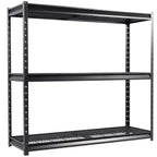 Atlas Shelving 3-Tier 77"x24"x72" 7500lbs Heavy Duty Steel Shelving Dark Gray: Adjustable Rust-Resistant Utility Storage