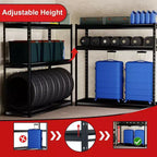 Étagères Atlas à 3 niveaux 77"x24"x72" 7500 lb, en acier robuste, gris foncé : Rangement utilitaire ajustable et résistant à la rouille