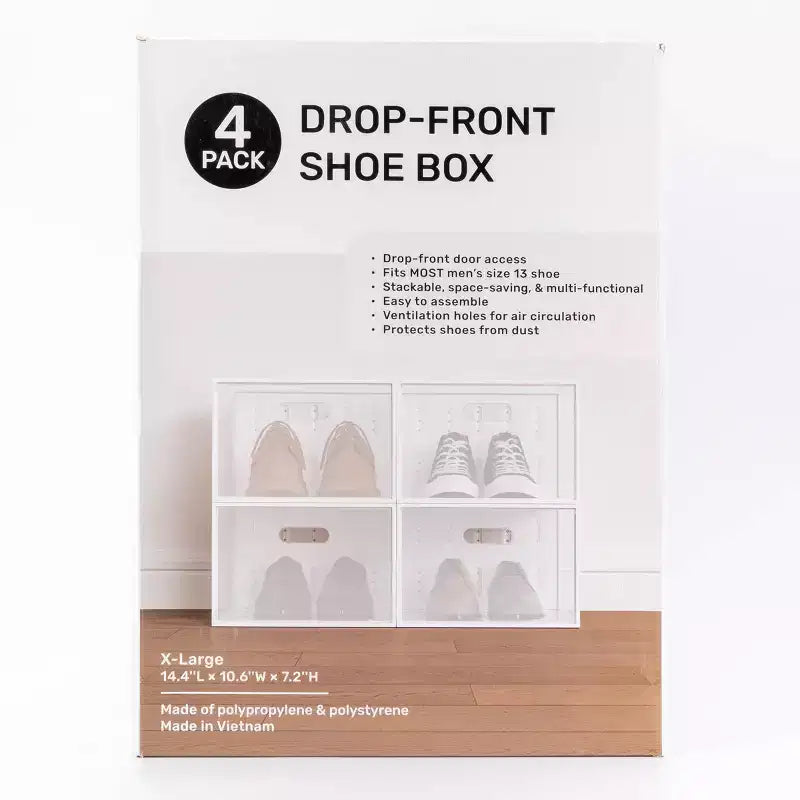 4pk XL Shoe Storage Box