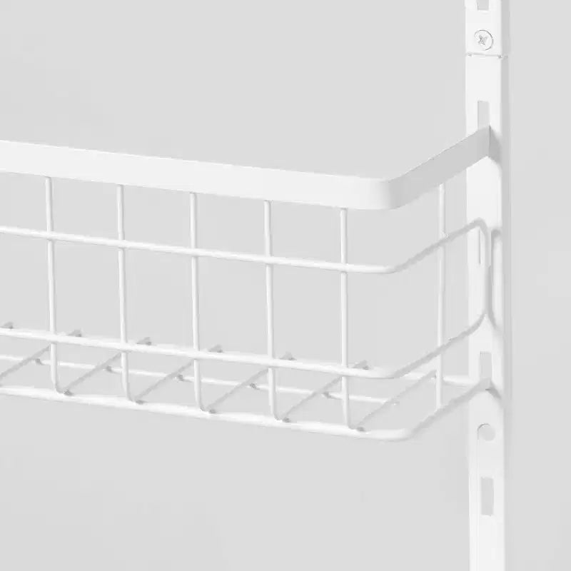Étagère de rangement 4 niveaux à suspendre à la porte - Brightroom™ : Étagères réglables, Acier blanc, Organisateur de porte, 4 paniers