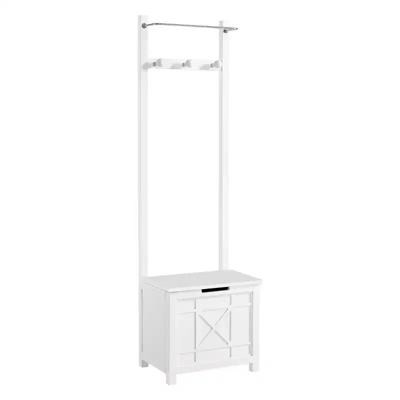 Derby Panier à Linge Banc et Porte-Serviettes Blanc - Alaterre Furniture