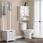 Derby Panier à Linge Banc et Porte-Serviettes Blanc - Alaterre Furniture