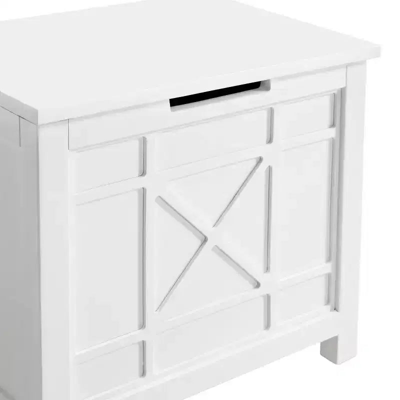 Derby Panier à Linge Banc et Porte-Serviettes Blanc - Alaterre Furniture