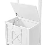 Derby Panier à Linge Banc et Porte-Serviettes Blanc - Alaterre Furniture