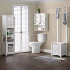 Derby Panier à Linge Banc et Porte-Serviettes Blanc - Alaterre Furniture