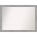 42" x 31" Non-Beveled Vista Brushed Nickel Bathroom Wall Mirror - Amanti Art: Rectangle, Polystyrene Frame, Wall Mounted