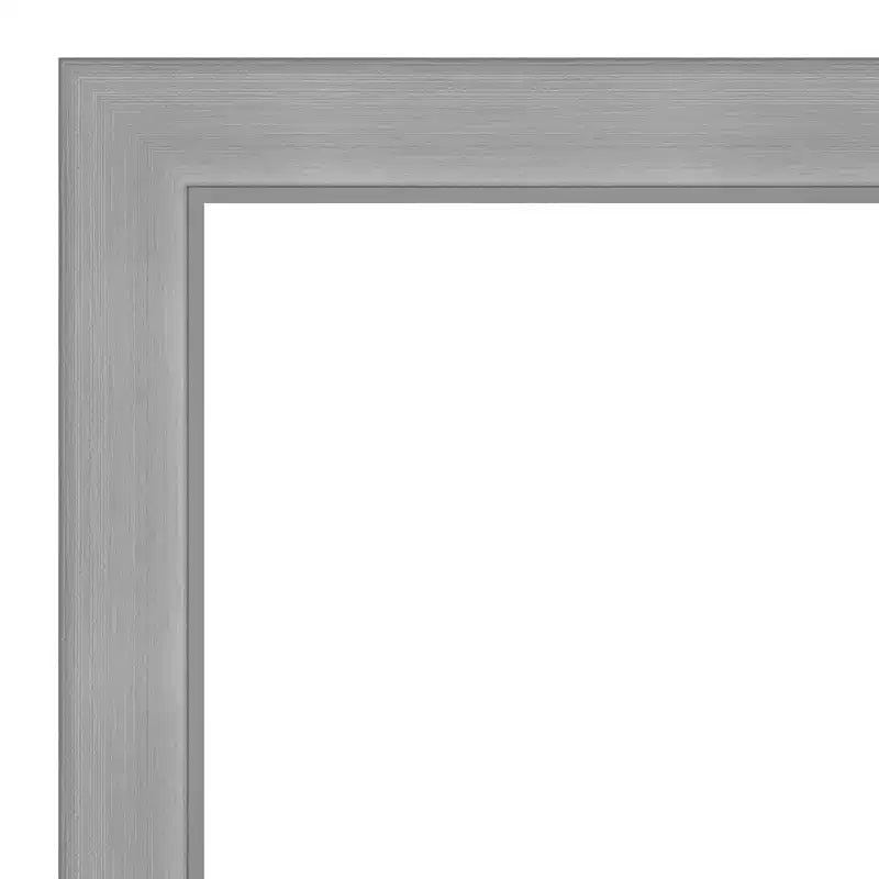 Miroir mural de salle de bain brossé au nickel non biseauté Vista 42" x 31" - Amanti Art : Rectangulaire, cadre en polystyrène, montage mural