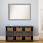Miroir mural de salle de bain brossé au nickel non biseauté Vista 42" x 31" - Amanti Art : Rectangulaire, cadre en polystyrène, montage mural
