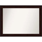 43" x 32" Non-Beveled Wall Mirror Coffee Bean Brown - Amanti Art: Modern Rectangular, Wall Mount