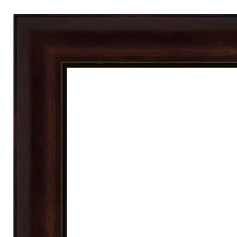 Miroir mural non biseauté 43" x 32" brun grain de café - Amanti Art : Moderne rectangulaire, fixation murale