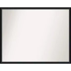 29" x 23" Non-Beveled Lucie Black Wood Wall Mirror - Amanti Art