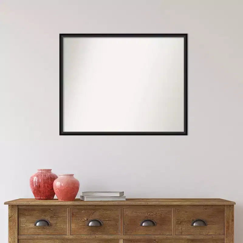 Miroir mural en bois noir Lucie 29 po x 23 po sans biseau - Amanti Art