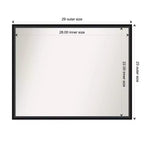 Miroir mural en bois noir Lucie 29 po x 23 po sans biseau - Amanti Art