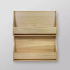 2 Tier Wood Kids' Book Shelf Natural - Pillowfort™: Wall Bookshelf Organizer, Off-White, No Assembly Required