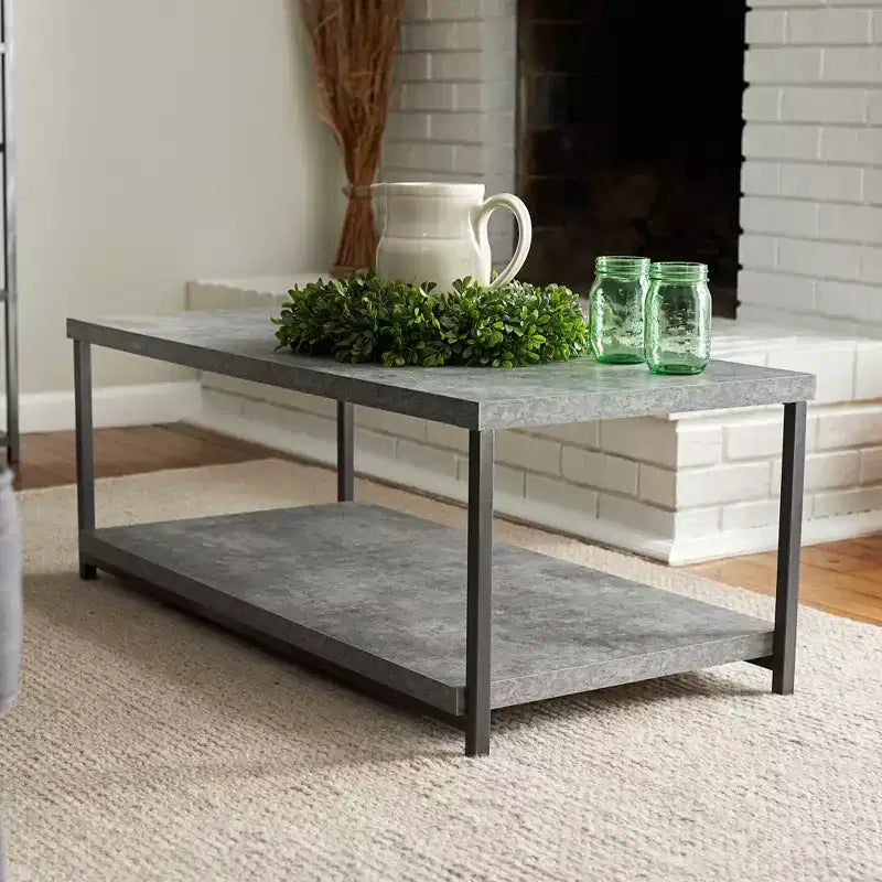 Jamestown Rectangular Coffee Table with Storage Shelf