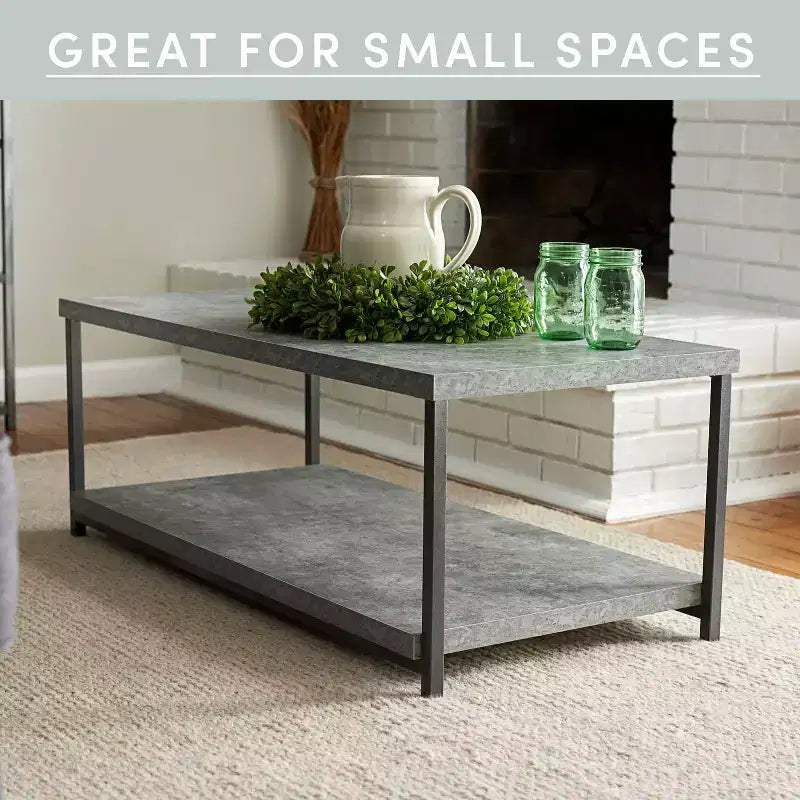 Jamestown Rectangular Coffee Table with Storage Shelf