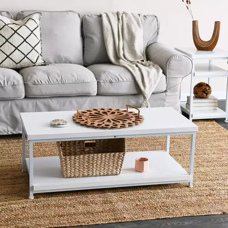 Jamestown Rectangular Coffee Table with Storage Shelf
