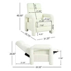 Fauteuil inclinable 31W avec dossier réglable, fauteuil inclinable d'appoint rembourré – Christopher Knight Home
