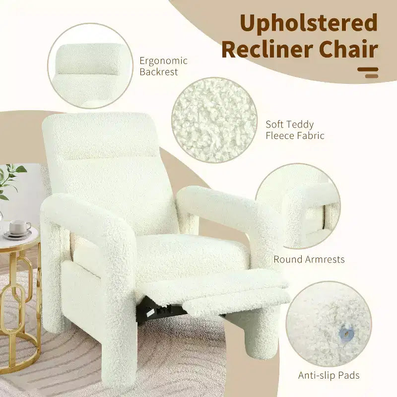 Fauteuil inclinable 31W avec dossier réglable, fauteuil inclinable d'appoint rembourré – Christopher Knight Home