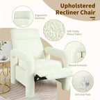 Fauteuil inclinable 31W avec dossier réglable, fauteuil inclinable d'appoint rembourré – Christopher Knight Home