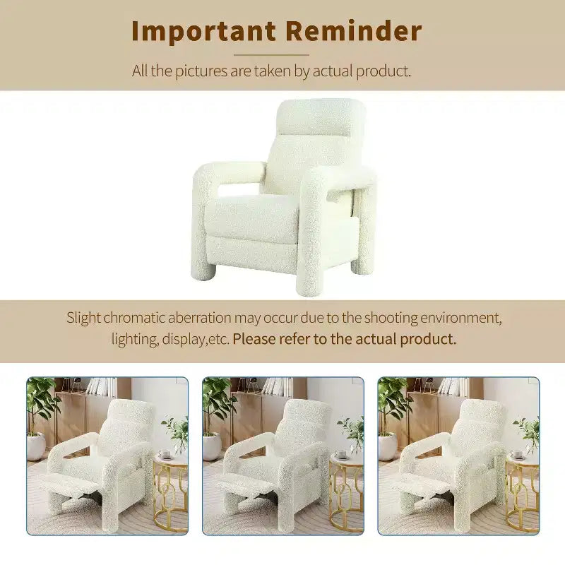 Fauteuil inclinable 31W avec dossier réglable, fauteuil inclinable d'appoint rembourré – Christopher Knight Home