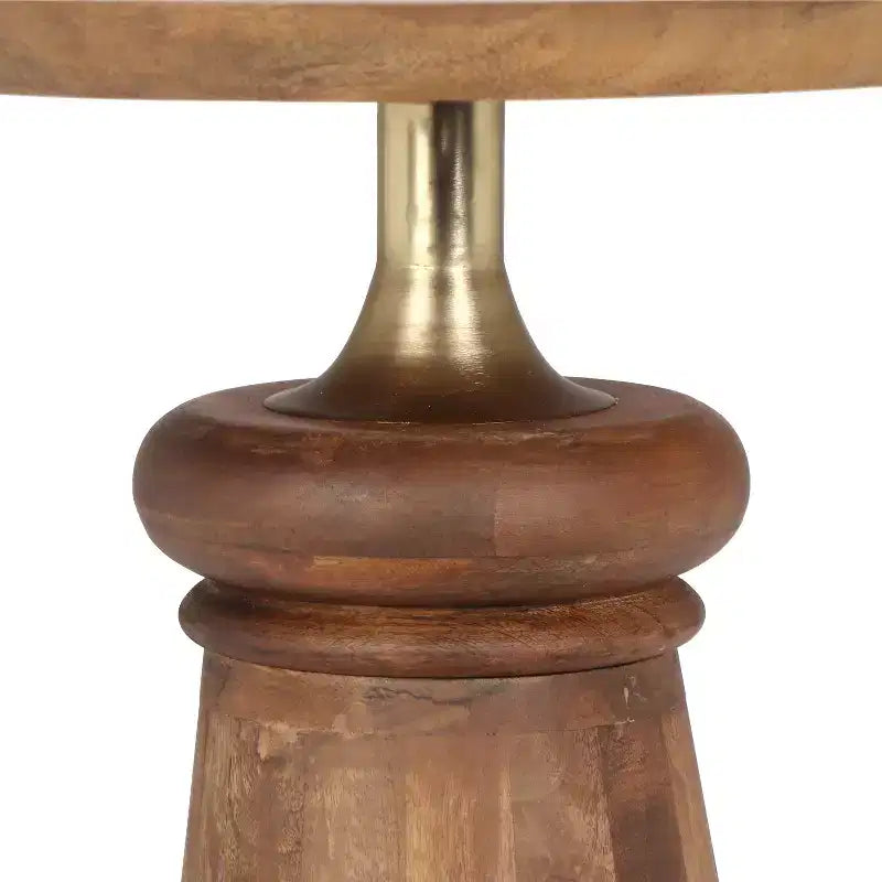 Table d'appoint ronde Christopher Knight Home Ember en bois de manguier, doré/naturel