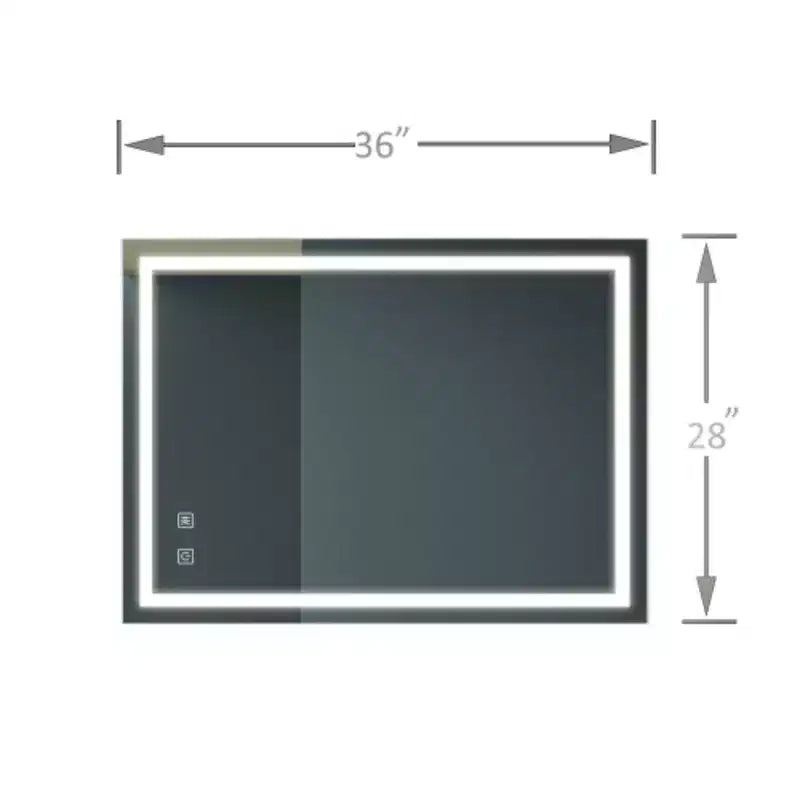 32x24inch Bathroom Led Classy Vanity Mirror with focused backplane,High Lumen,Dimmable Touch,Wall Switch Control