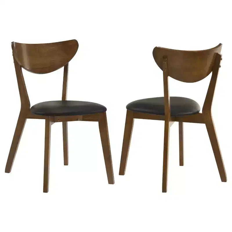 Simple Relax Set of 2 Dining Chairs in Walnut and Black