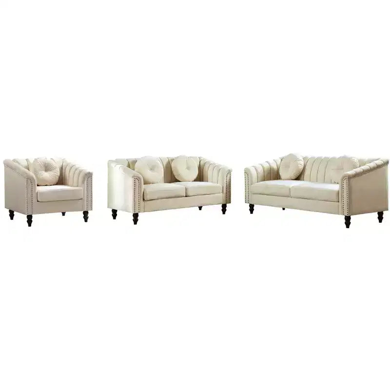 Ensemble de salon 3 pièces en microfibre AndMakers