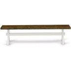 Banc de salle à manger moderne HomeStock X-Style avec siège en bois, 60x15x18 pouces, noir/gris