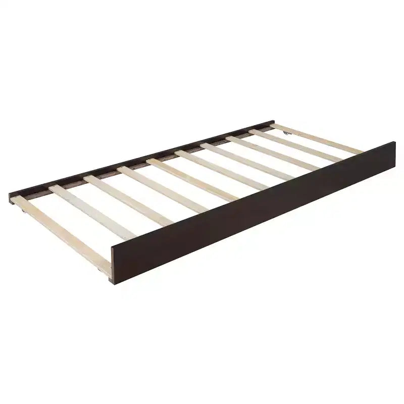 Lit plateforme queen avec 2 grands tiroirs, lit gigogne de taille T-XL et dossier rembourré en PU, blanc/noyer-ModernLuxe