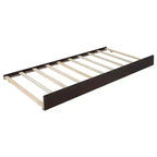 Lit plateforme queen avec 2 grands tiroirs, lit gigogne de taille T-XL et dossier rembourré en PU, blanc/noyer-ModernLuxe