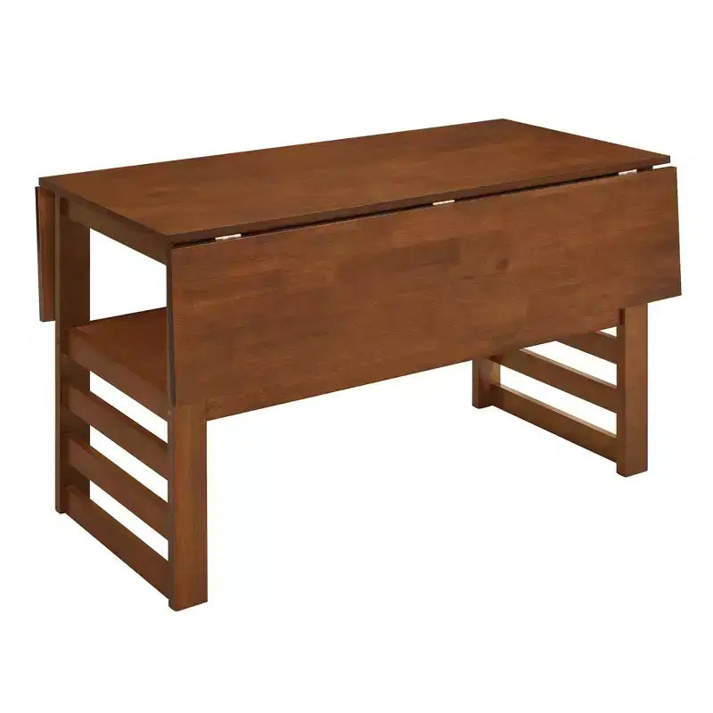 ModernLuxe Ensemble Table à Manger Extensible 5 Pièces pour 4 Personnes, Ensemble de Salle à Manger avec Abattants, Étagère de Rangement et 4 Chaises Rembourrées