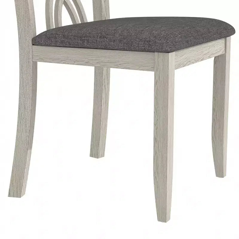 Chaises de salle à manger rustiques en bois VECELO, chaises de cuisine en bois d'hévéa avec siège rembourré et dossier creux élégant, gris