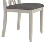 Chaises de salle à manger rustiques en bois VECELO, chaises de cuisine en bois d'hévéa avec siège rembourré et dossier creux élégant, gris