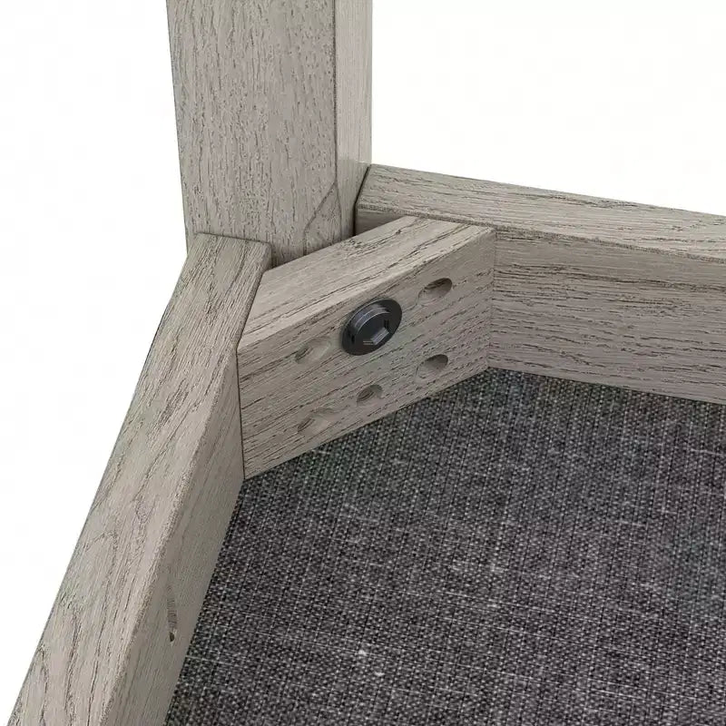 Chaises de salle à manger rustiques en bois VECELO, chaises de cuisine en bois d'hévéa avec siège rembourré et dossier creux élégant, gris