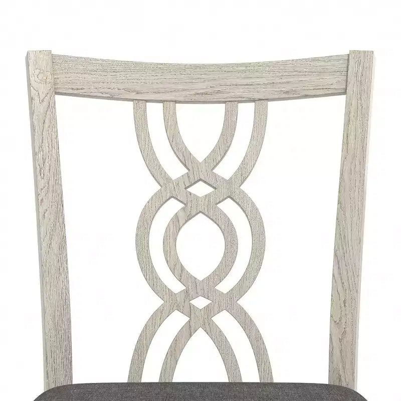 Chaises de salle à manger rustiques en bois VECELO, chaises de cuisine en bois d'hévéa avec siège rembourré et dossier creux élégant, gris
