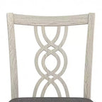 Chaises de salle à manger rustiques en bois VECELO, chaises de cuisine en bois d'hévéa avec siège rembourré et dossier creux élégant, gris