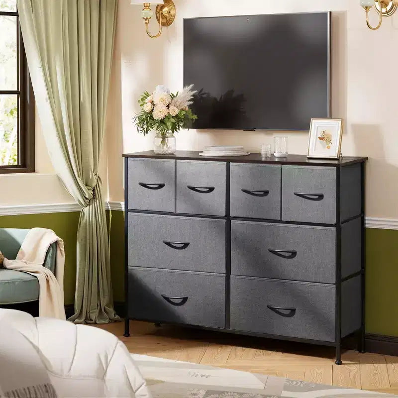 Commode à 8 tiroirs GALAXHERO, commode de rangement large en tissu pour chambre à coucher, placard, entrée