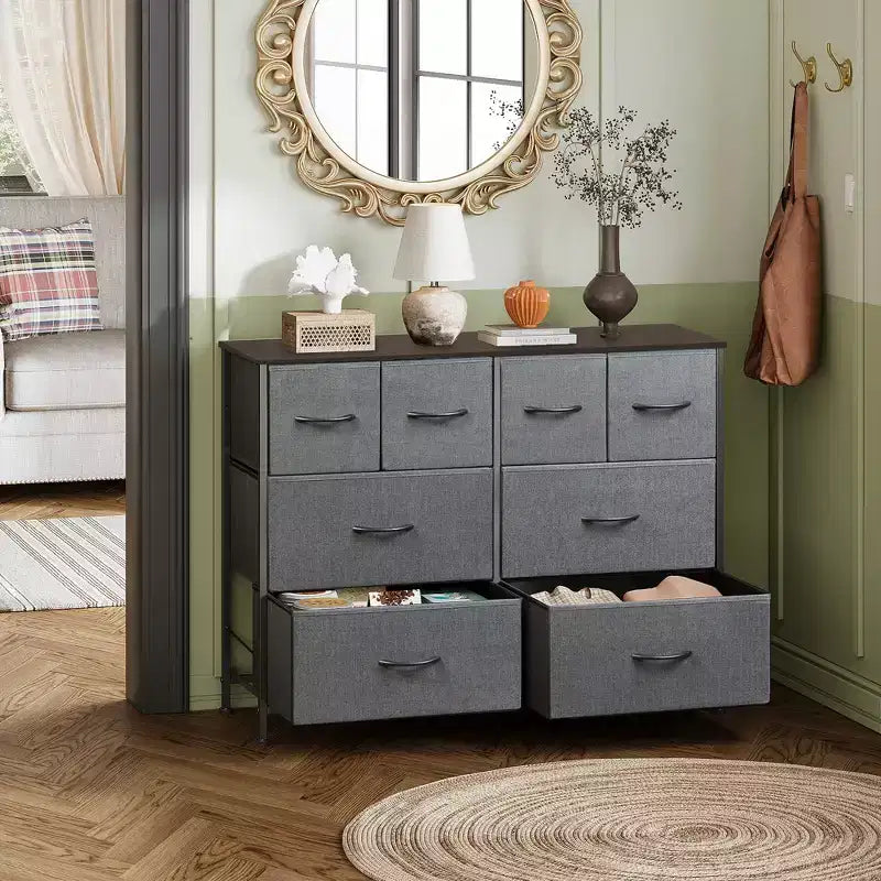 Commode à 8 tiroirs GALAXHERO, commode de rangement large en tissu pour chambre à coucher, placard, entrée