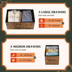Commode à 8 tiroirs GALAXHERO, commode de rangement large en tissu pour chambre à coucher, placard, entrée