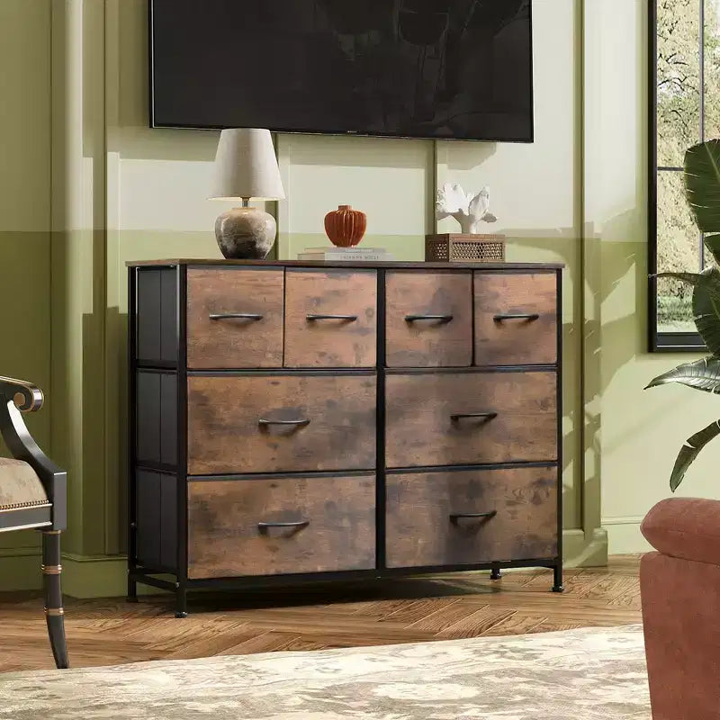 Commode à 8 tiroirs GALAXHERO, commode de rangement large en tissu pour chambre à coucher, placard, entrée