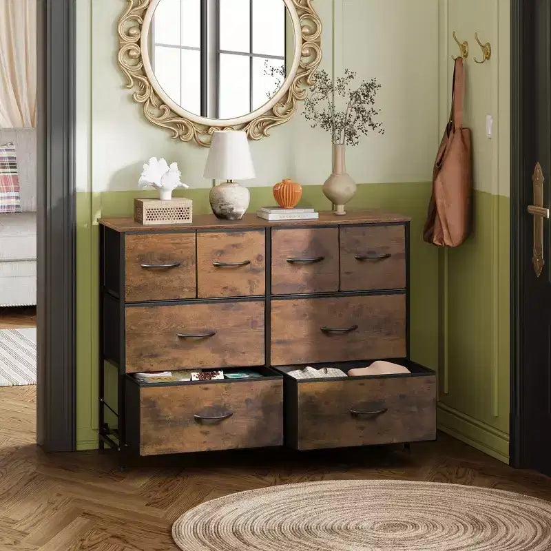 Commode à 8 tiroirs GALAXHERO, commode de rangement large en tissu pour chambre à coucher, placard, entrée