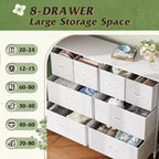 Commode à 8 tiroirs GALAXHERO, commode de rangement large en tissu pour chambre à coucher, placard, entrée