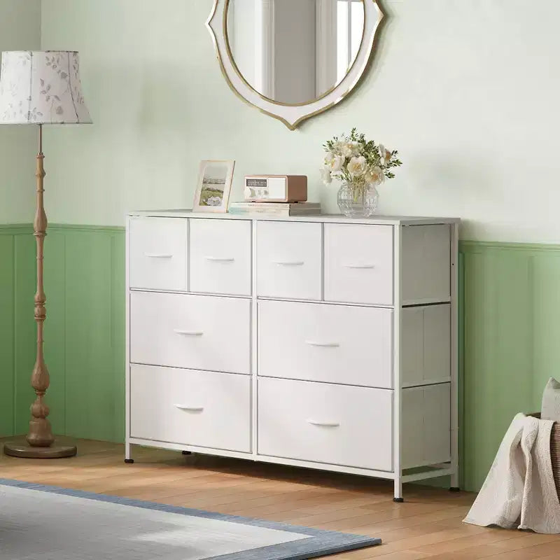 Commode à 8 tiroirs GALAXHERO, commode de rangement large en tissu pour chambre à coucher, placard, entrée