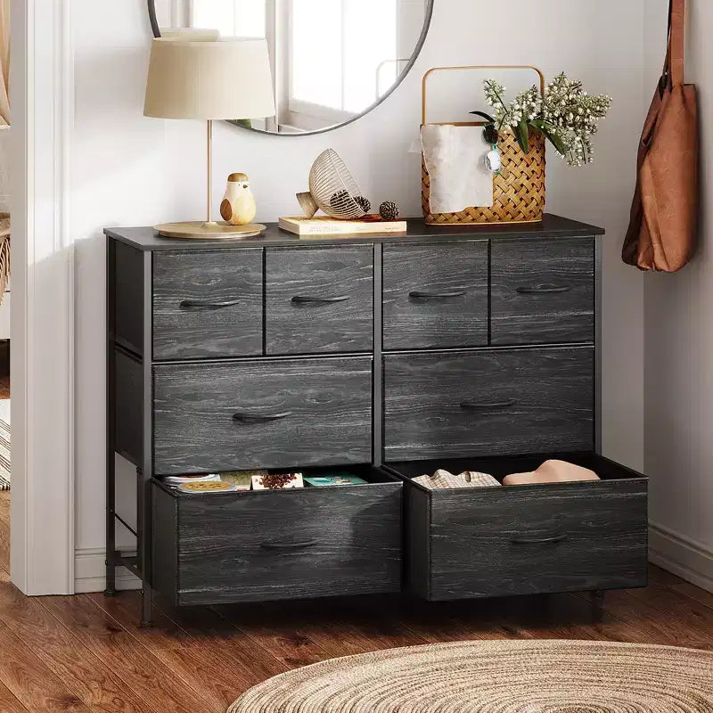 Commode à 8 tiroirs GALAXHERO, commode de rangement large en tissu pour chambre à coucher, placard, entrée