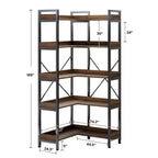 Hyleory Étagère bibliothèque d'angle à 5 niveaux