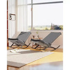 Ensemble de 2 fauteuils à bascule d'extérieur, fauteuil à bascule d'intérieur avec coussin rembourré, structure en métal et assise en rotin, pour jardin, cour, pelouse, terrasse