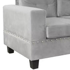 Sectionnel moderne en L Whisen 105 avec pouf de rangement et 2 coussins